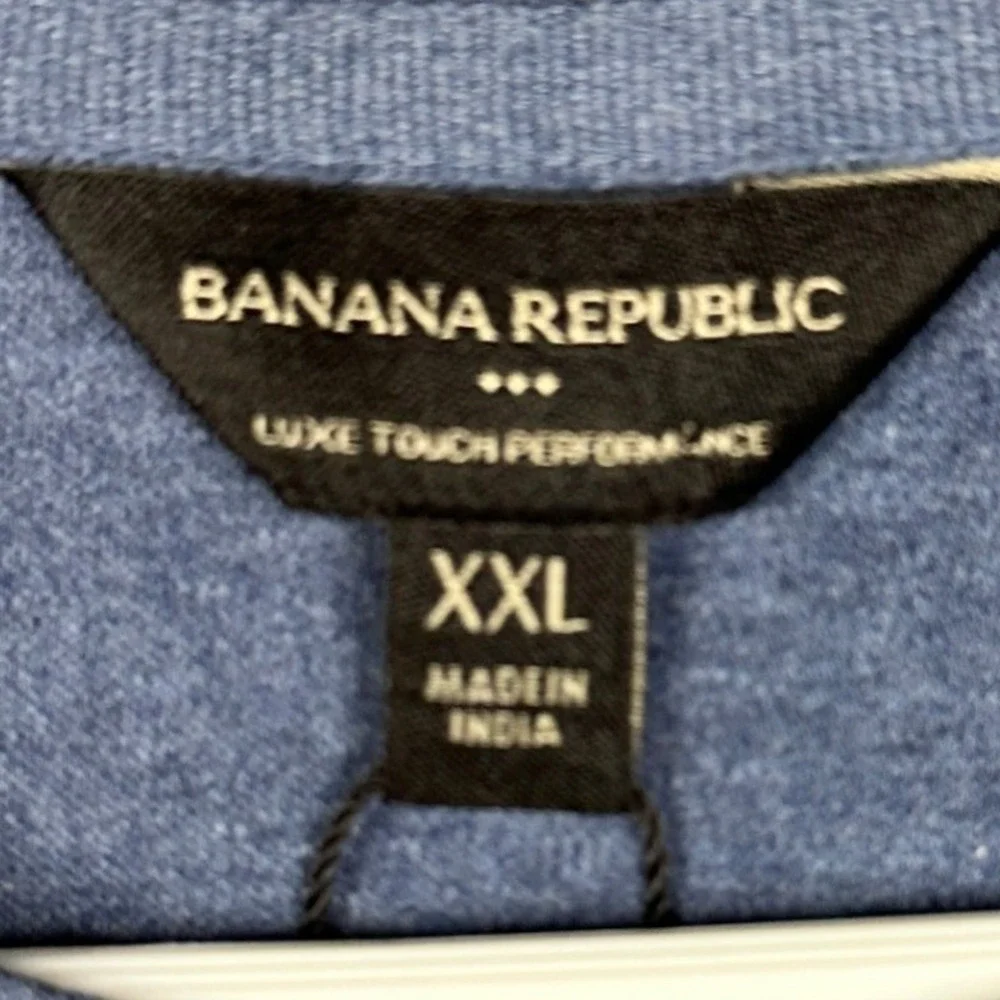 NEW Banana Republic T-Shirt Mens 2XL Blue Heathered Luxe Touch Performance Tee